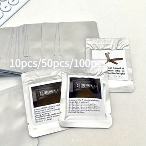 TEMU 100개 실버 알루미늄 호일 열 밀봉 백, 핑크 퍼플 블루 그라데이션 울트라 미니 플랫 마우스 파우치, 스크랩북 스티커 소형 선물 포장 샘플 보관 자체 밀봉 백, 팬 지원 기념품 상품 정리 투표 교환 문화 창의적 저널리즘 엽서 펜팔 편지 사진 보호 카드 디스플레이 배경 액세서리 공예 포장 범용 문구 사무용품 홈 분류, 스크랩북 용품