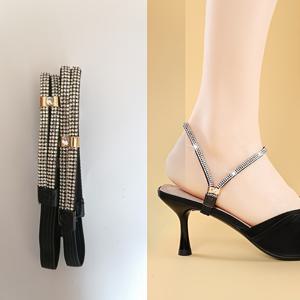 TEMU 1쌍 고무신 끈 스트랩 벨트, 신발 버클 방지 느슨함 없이는 매듭 없는 슬리퍼용 탄성 신발끈