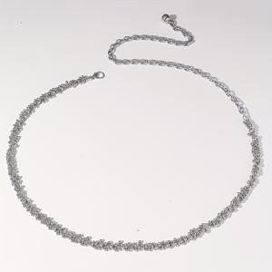 TEMU 1개 여성용 실버 라운드 비드 슬림 벨트