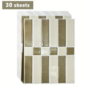 TEMU 10/30개 SHINYHOME 접착식 3D 벽 타일 - 탈부착 가능한 방수 & 내열성 레트로 주방 백스플래시, 붙였다 떼는 욕실 타일 패널, 홈 데코레이션용, 설치/제거 (잔여물 없음)