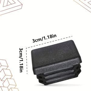 TEMU 36개 블랙 플라스틱 사각 튜브 캡, 플라스틱 파이프 플러그, 울타리 포스트 캡, 의자 트랙 인서트, 의자, 테이블, 울타리 포스트, 파이프 및 DIY 프로젝트용 고품질 가구 다리 커버 - 쉬운 설치, 이물질 축적 방지, 필수 건설 액세서리, 배수 시스템 필수품, 안정성을 위한 리브드 질감, 내구성 있는 플라스틱, 홈 개선 도구