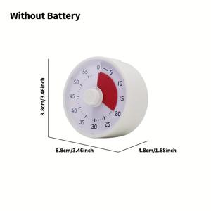 TEMU 1개 모던 라운드 알람 시계 & 타이머 콤보 - 60분 타이머, 5분/1시간 음성 알림, 대형 레드/화이트 바늘, 내구성 플라스틱 (화이트/핑크) 홈, 오피스용