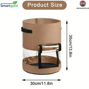 TEMU 스폰드와일드 감자 심기 가방 야채 양파 홈 가든 심기 가방 손잡이 포함 PU 두꺼운 가드닝 당근 타로 땅콩 심기 가방 감자 화분, 뿌리 성장 확인 가능