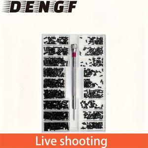 TEMU 540PCS18 사양 정밀 미니 스크류 세트 클립 포함, 탄소강, 안경 및 시계 수리용, 완전 나사산, 오른손 나사 방향, M1.2 M1.4 및 M2 혼합 평면 헤드와 둥근 머리