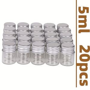TEMU 5ml 알루미늄 스크류 캡이 있는 플라스틱 미니 병 - 향수, 에센셜 오일, DIY 공예 및 장식 구슬을 위한 누출 방지 샘플 병 - 가정, 사무실, 이동 중 사용을 위한 내구성 있는 휴대용 여행용 용기, 향수용 미니 병, 세련된 원통형 디자인, 투명한 용기