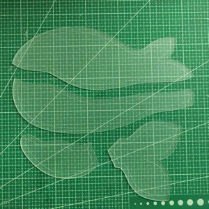 TEMU 4개 아크릴 고래 재봉 패턴 템플릿 - 보호 필름 포함, 정밀 위치 지정 및 트레이싱용 투명 재사용 가능 크래프트 템플릿, 퀼트 & 패치워크 DIY 프로젝트에 이상적, 매끄러운 표면, 트레이싱 도구, 퀼트 애호가를 위한 완벽한 선택