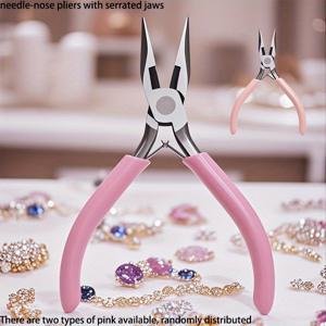 TEMU 스틸 주얼리 제작 플라이어 | 이빨 그립, 플라스틱 핸들, 휴대용 및 초보자에게 사용하기 쉬운 바늘머리 플라이어