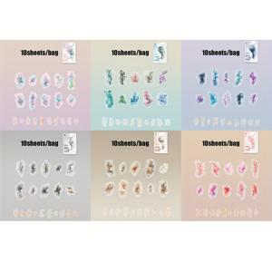 TEMU 6팩 금장색과 다양한 색상의 워터 컬러 블렌딩 스티커, 60장, DIY 스크랩북 액세서리, 자체 접착, 판타지 테마, 광택 있는 마감, 비정형 모양, 폴리에틸렌 테레프탈레이트 소재, 스크랩북, 일기, 폰 케이스, 물병, 자동차 컵, 컴퓨터, 기타, 자전거, 스케이트보드, 수하물, 저널용