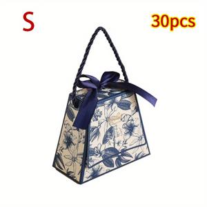 TEMU 30개 세트 우아한 꽃무늬 선물 상자 - 레드, 핑크, 블루, 베이지 - 결혼식, 생일, 파티 장식용 - 튼튼한 종이 제작 - 선물 포장 및 프레젠테이션에 완벽, 고급스러운 패키징, 장식 리본 액센트 포함