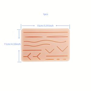 TEMU 업그레이드 실리콘 재사용 가능한 의료 훈련용 라이트 베이지 모델, 14개 사전 절단 상처 포함 완벽한 봉합 연습 패드 세트 - 의료 실습용 봉합 연습 키트