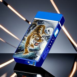 TEMU 패션 신제품 LED 지능형 야외 방풍 이중 아크 라이터 플래시라이트 무화염 전자식 휴대용 플라즈마 USB 충전식 전기 라이터, 남녀 공용 생존 도구, 캠핑 장비, 세련된 디자인, 스타일리쉬 액세서리, 내구성 강한 구조, 무화염 점화, 흡연가 선물, 테크사바이 사용자용