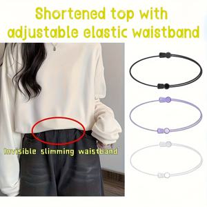 TEMU 6개 조절 가능한 허리밴드 - 원클립/원버튼 클로저, 신축성 셔츠 & 바지 허리조정기 - 맞춤형 길이 조절 가능 - 블라우스, 티셔츠, 스커트 호환 - (블랙) / 빠른 스타일업 - 일상복 및 정장용, 무봉제 디자인, 안전한 잠금, 패션 액세서리, 옷장 필수품