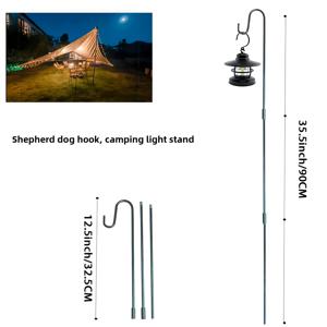 TEMU 조정 가능한 금속 후크가 있는 휴대용 캠핑 랜턴 스탠드 - 전기 필요 없음, 캠핑, 하이킹, 뒷마당, 크리스마스 할로윈 부활절 장식용 경량 야외 장비, 견고한 금속 구조, 세련된 디자인, 쉽게 설치할 수 있는 기능, 캠핑 액세서리, 하이킹 액세서리, 현대적인 랜턴, 튼튼한 구조