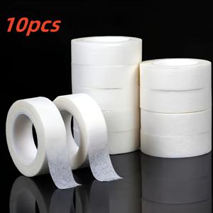 TEMU 10롤 저자극 속눈썹 연장 테이프 - PVC 투명 접착, 통기성 미세 다공성 논웨븐 스트립으로 안전하고 편안한 속눈썹 적용, 민감성 라이트 베이지 색상, 다양한 롤 사이즈