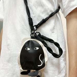 TEMU 3개 세트 블랙 심플한 남성용 간편한 짧은 및 긴 끈이 있는 가방, 튼튼한 크로스바디 로프, 야외 쇼핑 및 등산용 휴대폰 케이스용