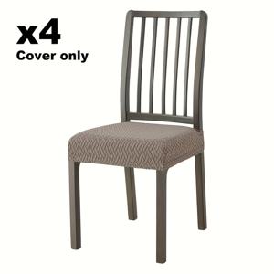 TEMU 4/6개 스트레치 자카드 의자 커버 - 모던 헤링본 패턴, 탄력 있는 핏, 세탁기 사용 가능, 4가지 색상(베이지, 연한 파랑, 갈색, 빨강), 식당 및 거실 가구용, 현대적인 좌석 커버, 내구성 있는 의자 커버