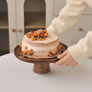 TEMU 천연 나무 라운드 서빙 트레이 3가지 사이즈(16.5/21.5/26cm) - 고급 디저트 플래터, 케이크 스탠드, 과일 전시용, 컵케이크 홀더 | 홈 데코, 보석 정리함, 화장대 디스플레이용 장식 센터피스 트레이 | 높은 발목 목재 충전기