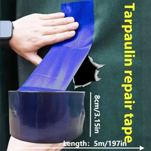 TEMU 고강도 유리섬유 방수 타프 수리 테이프 - 내구성 강화, 야외 타프/텐트/트럭 커버 패치용 (녹색)