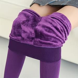 TEMU 1쌍 여성용 보온 타이츠 - 헤비듀티 겨울 레그워머 & 팬츠 스타일, 두꺼운 불투명 타이츠, 캐주얼 & 포멀웨어에 적합, 선물 추천 - 버건디/퍼플 색상 제공