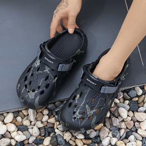 TEMU 바오터우 클로그 남성용 여름 야외 두꺼운 밑창 키높이 2025 신상 비치 샌들 신발 방취 미끄럼방지 슬리퍼|샌들