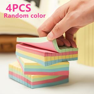 TEMU 400개 컬러풀 수평 줄 스티커 메모, 4색 휴대용 학생용 노트 마커, 학교 및 사무용 자체 접착 메모장, 노트북 및 펜, 생동감 넘치는 문구류, 종이 소재|편지지