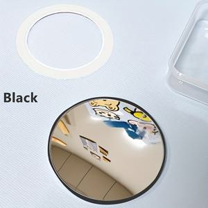 TEMU 아이폰 15/14/13/12/11 프로 맥스 및 미니용 자석 셀피 거울 - 휴대용 유리 표면, 내구성 있는 플라스틱 프레임, 배터리 필요 없음, 메이크업 및 여행에 완벽, 셀카 액세서리 | 슬림 디자인 | 배터리 없는 작동