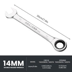 TEMU AIRAJ 6-14mm 래칫 렌치, 기계공 및 DIY 애호가를 위한 콤비네이션 렌치, 미터법, 72톱니, 듀얼 퍼포즈 기어 렌치, 전문가 도구 키트, 홈 인테리어, 다용도 디자인, 인체공학적 그립, 고품질 강철, 신뢰할 수 있는 성능, 수공구, 핸디맨 도구, 작업장 장비