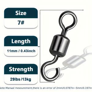 TEMU 9km 낚시 스위벨 50개입 오픈 아이 롤링 스위벨 퀵 체인지 리더 라인 커넥터 스테인리스 스틸 담수 태클, 바다 및 민물에 적합, 낚시 장비, 낚시