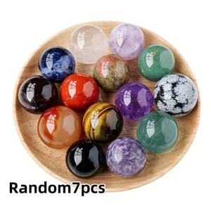 TEMU 천연 볼 - 자수정, 로즈 쿼츠, 투명 쿼츠, 스모키 쿼츠, 눈의 돌, 검정 - 명상 및 영적 장식용 보석, 연마 또는 연마되지 않은 거친 구