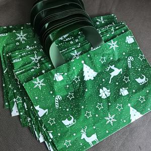 TEMU 15개 크리스마스 선물 가방 | 튼튼한 PP 플라스틱 파티 답례품 가방, 축제 분위기의 눈꽃 & 사슴 디자인, 재사용 가능한 토트 스타일 가방 (결혼식, 생일, 어버이날, 부활절, 크리스마스용) - 귀여운 핸드메이드 포장, 크리스마스 선물 가방