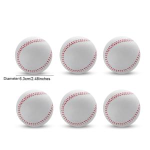 TEMU 6개입 소프트 야구 훈련 공 - 빨간색 스티칭 PU 폼 스펀지 공, 초보자용 탄성 및 신축성, 연습, 팀 스포츠 및 캐주얼 플레이에 적합