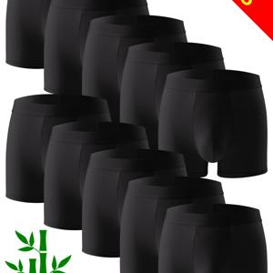 TEMU 10팩 남성용 대나무 섬유 박서 브리프 - 통기성, 땀 흡수, 부드럽고 편안한 청소년 및 학생용 속옷, 플러스 사이즈, 사계절 착용 가능, 땀 방지, 남성용 멀티팩 박서 쇼트, 남성용 속옷, 남성용 박서, 남성용 속옷, 남성용 박서, 남성용 브리프
