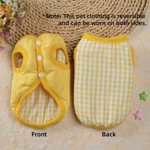 TEMU 가을, 겨울용 양면 강아지 조끼 재킷 | 플래드 안감과 버튼 디자인의 패딩 처리된 따뜻한 애완 동물 코트, 치와와, 포메라니안, 요크셔테리어, 말테즈, 비숑 프리즈에 적합