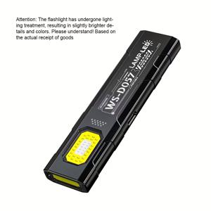 TEMU 1개 MACROCOSM 미니 얇은 손전등 (자석 꼬리 & 펜 클립 포함) - USB-C 충전식, 자석 받침대가 있는 휴대용 토치 라이트, 오래가는 리튬 배터리, 캠핑, 하이킹, 비상, 가정, 사무실, 애완동물용 - 휴대용 랜턴 & 작업등|캠핑랜턴