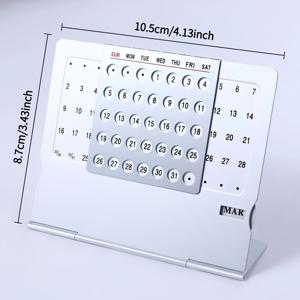TEMU 영원한 월별 보기 데스크탑 캘린더 플랜 - 연도 없음 정리함, 월별 칸막이, 주간 레이아웃, 빨간색 라벨로 날짜 인쇄 - 홈 오피스, 작업 공간 또는 개인 계획용으로 설계됨, 철제 재질, 영어, 월간 플래너 | 모더|달력|달력|캘린더
