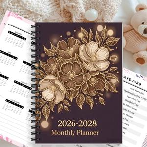 TEMU 3년 월별 플래너 스파이럴 노트북 - 라이프스타일 블로거, 레이아웃, 주간 계획, 메모 및 빈 페이지로 콘텐츠 제작에 적합 - 5.5x8.3인치, 이벤트 계획, 이벤트 계획 노트북에 적합 | 모던 노트북 디자인 | 내구성 좋은 스파이럴 B