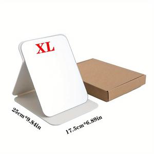 TEMU 미끄럼 방지 받침대가 있는 대형 휴대용 핸드미러 - 튼튼한 표면, 접이식 컴팩트 디자인, 우아한 핑크 & 대리석처럼 보이는 질감 - 휴대용 메이크업