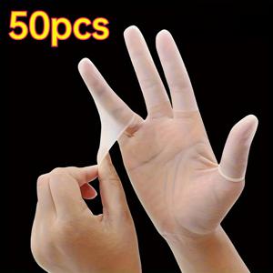 TEMU 라텍스 미끄럼방지 핑거 코트, 50개입, 일회용 초박형 라텍스 핑거 커버 - 초박형 디자인, 미끄럼방지 그립, 게이밍, 실험실 작업, 산업용, 청소 및 미용 용도에 적합, 일회용 손가락 보호대,미끄럼 방지 손가락 보호대,은밀한 손가락 커버, ,피부 친화적인 소재,라텍스 소재,산업 인력,실험실 작업자