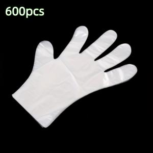 TEMU 600개입 고강도 두꺼운 PE 일회용 장갑 | 투명, 방수, 라텍스 프리, 차량 디테일링, 주방 및 상업용
