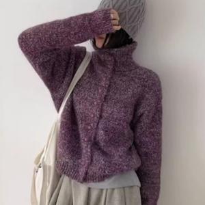 TEMU 한국 분위기 싱글 브레스트 가디건 여성 가을/겨울용 다용도 슬리밍 감성 소프트 왁스 스웨터 재킷 탑