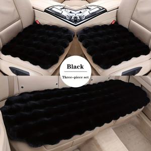 TEMU 3pcs 구름 모양 플러시 자동차 시트 쿠션 세트, 겨울용 두꺼운 인조 퍼 싱글피스 뒷좌석 매트, 사계절용 3PCS 세트