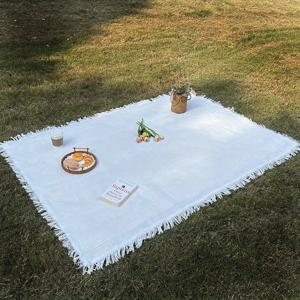 TEMU 야외 피크닉 담요, 화이트 체크 홈 침대 담요, 소파 담요, 캠핑 담요, 텐트 매트, 보온 담요, 내구성 좋은 홈 레저 담요, 소파 커버, 테이블보, 태피스트리