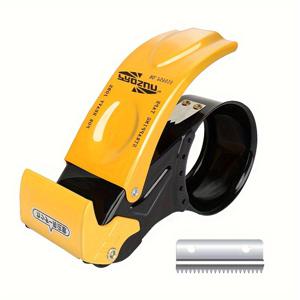 TEMU 무거운 듀티 철제 휴대용 포장 테이프 디스펜서, 1.97인치 폭 접착 테이프 커터, 인체 공학적 그립, 안전한 밀봉 및 포장을 위한 수동 상자 실러 및 익스프레스 포장 인공물