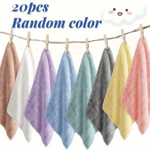 TEMU 20장 폴리에스테르 수건, 부드럽고, 흡수성, 일반, 무향 타월, 욕실, 여행 및 얼굴 세척에 전기 또는 배터리가 필요하지 않음