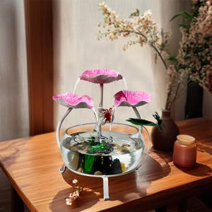 TEMU 1개 USB 전원 가정 및 사무실 장식용 데스크탑 분수대, 휴가와 명상에 적합한 휴대용 워터폴 키트, 천연 암석 포함 실내 분수대, 봄 여름 인테리어 소품