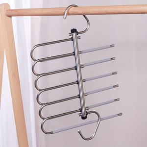 TEMU 스테인리스 스틸 접이식 다층 바지 옷걸이 - 비마킹 클립 포함 - 산업 및 과학 소매 진열 장비
