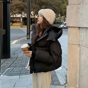 TEMU 소녀를 위한 우아한 겨울 두꺼운 따뜻한 재킷, 단색 긴팔 지퍼업 폴리에스터 코트, 겨울 코트