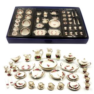 TEMU 미니티팟 접시 액세서리 세트 40개, 미니 세라믹 식기류 어항 조경 장식