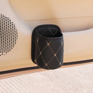 TEMU 1개 PU 가죽 차량용 컵 홀더, 다기능 자동차 문걸이 수납백 - 우산 및 쓰레기 버리기 가능, 설치 간편, 내구성 있는 자동차 부품, 대부분의 차량에 적합