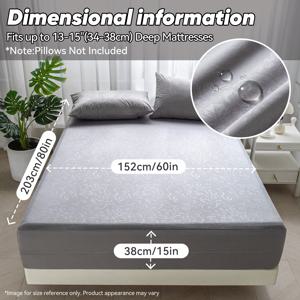TEMU 100% 방수 지퍼형 매트리스 커버, 모든 6면을 완벽하게 덮어 매트리스를 보호, 고급스러운 패턴으로 먼지 및 액체 보호, 높이 15/20/25/30/32/38cm의 매트리스에 적합, 화이트/그레이 색상 (Pill)으로 제공|매트리스커버